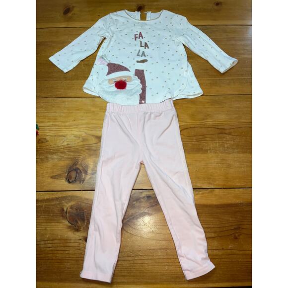 Mud Pie Christmas Fa La La Santa Outfit Size 12-18 Months - Picture 1 of 6